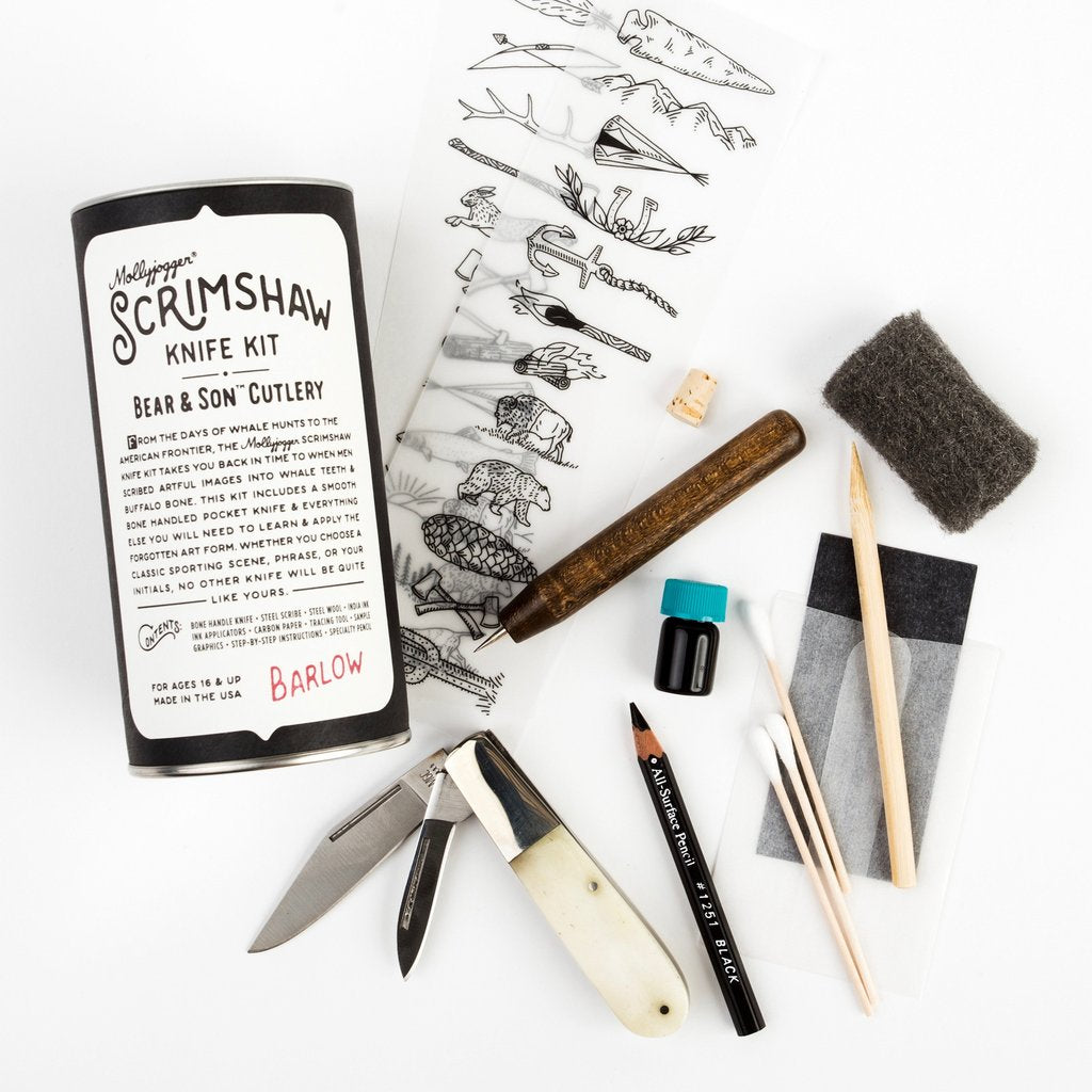 Scrimshaw Knife Kit, Bear & Sons Knife
