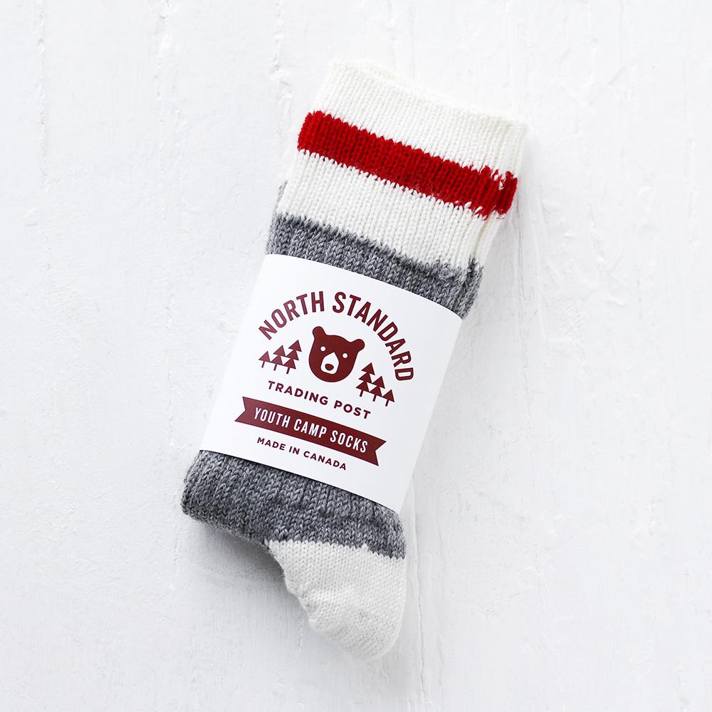 Wool Youth Camp Sock | Red