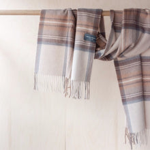 Load image into Gallery viewer, Lambswool Scarf | Stewart Natural Dress Antique Tartan
