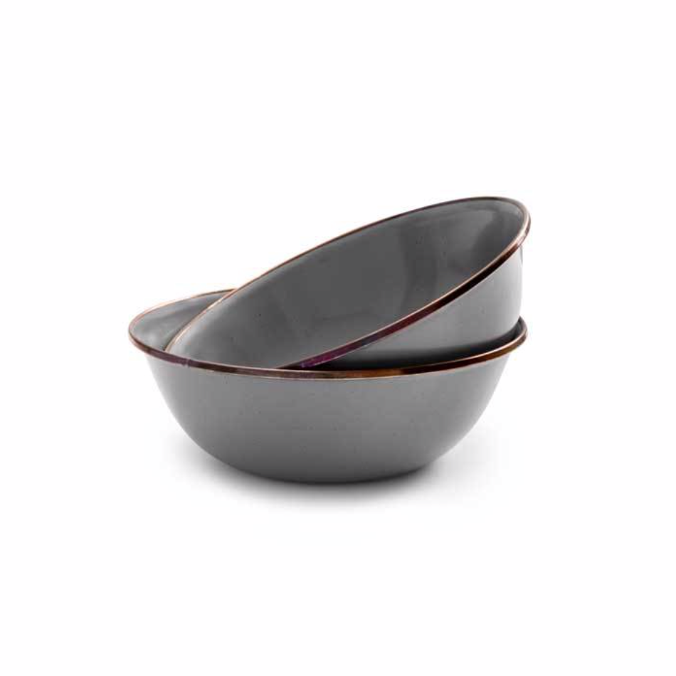 Enamel Bowl Set of 2 | Slate Grey