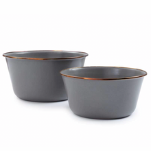 Load image into Gallery viewer, Enamel Mixing Bowls Set of 2 | Slate Grey
