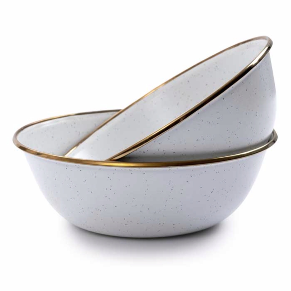 Enamel Bowl Set of 2 | Eggshell