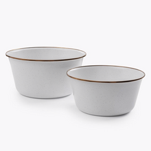 Load image into Gallery viewer, Enamel Mixing Bowls | Eggshell Set of 2
