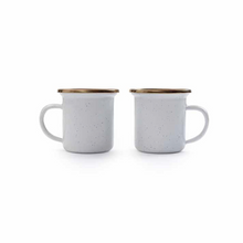 Load image into Gallery viewer, Espresso Enamel Cup Set of 2 | Eggshell
