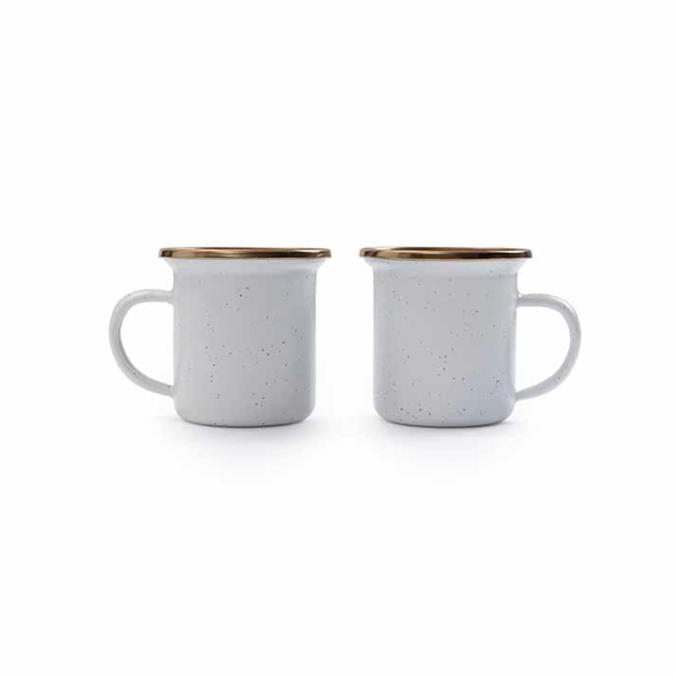 Espresso Enamel Cup Set of 2 | Eggshell