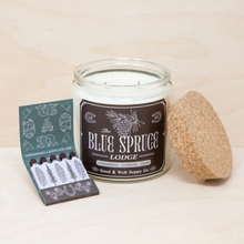 Load image into Gallery viewer, Blue Spruce Lodge Candle and Matches
