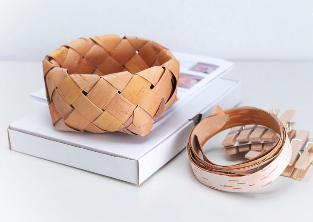 Birch Bark Woven Basket DIY Kit