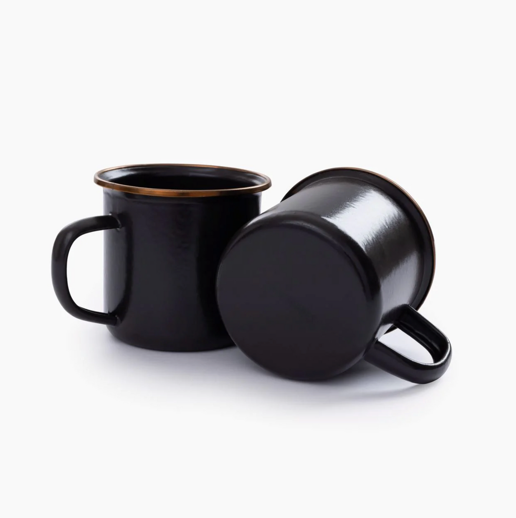 Enamel Cup Set of 2 | Charcoal