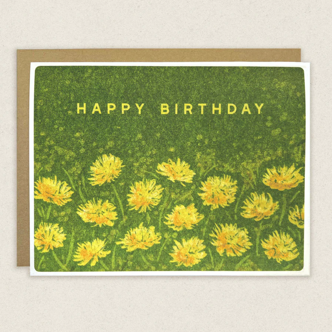 Happy Birthday Dandelions Greeting Card