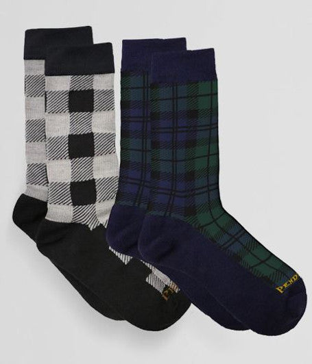 Plaid Sock Blue/Black | 2 Pack