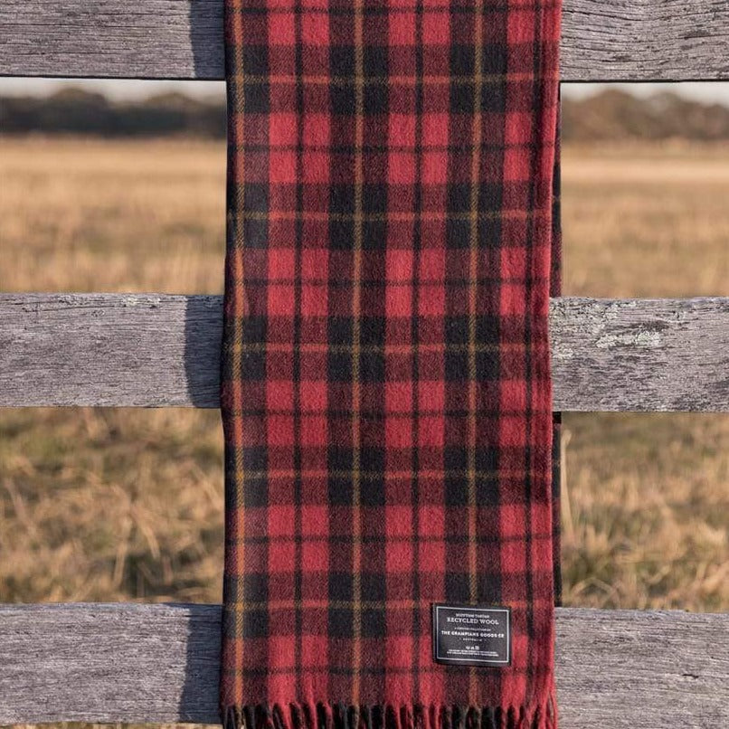Recycled Wool Scottish Tartan Blanket - Rebellion